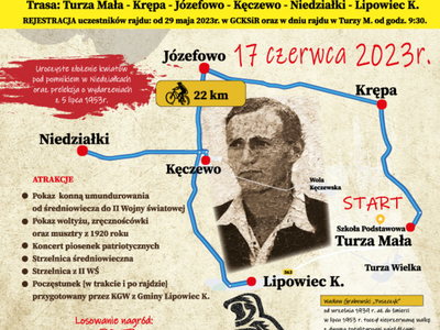 Zaproszenie na historyczny rajd rowerowy w Gminie Lipowiec Kościelny