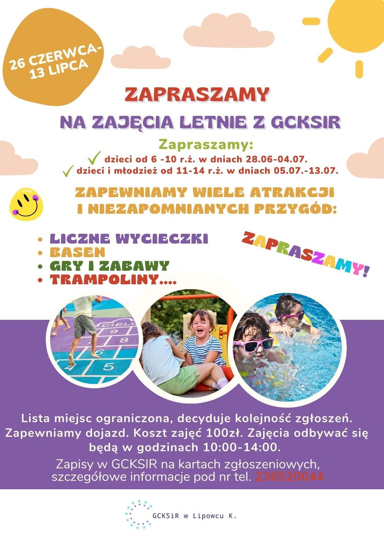 Zaproszenie letni wypoczynek