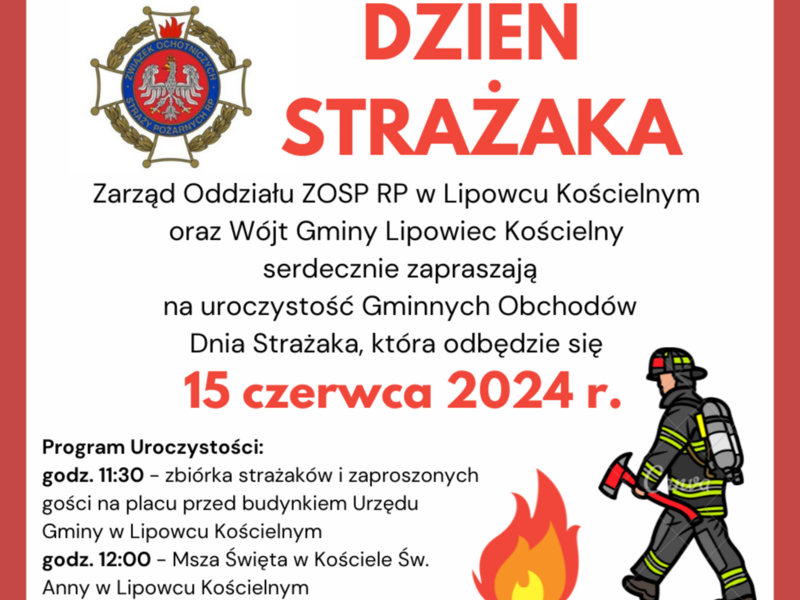 Zaproszenie na Dzień Strażaka 2024r.