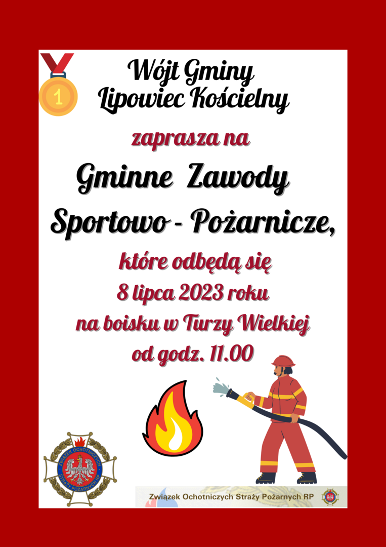 Plakat zawody sportowo-pożarnicze