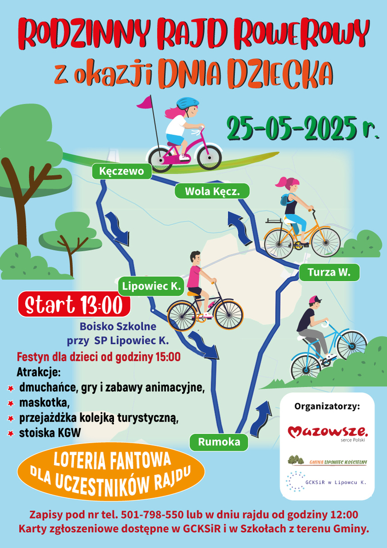 Rodzinny Rajd Rowerowy z okazji Dnia Dziecka