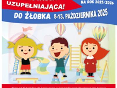 Plakat GŁOSZENIE O REKRUTACJI – NABÓR DODATKOWY - w terminie 8.10.2025 r. – 13.10.2025