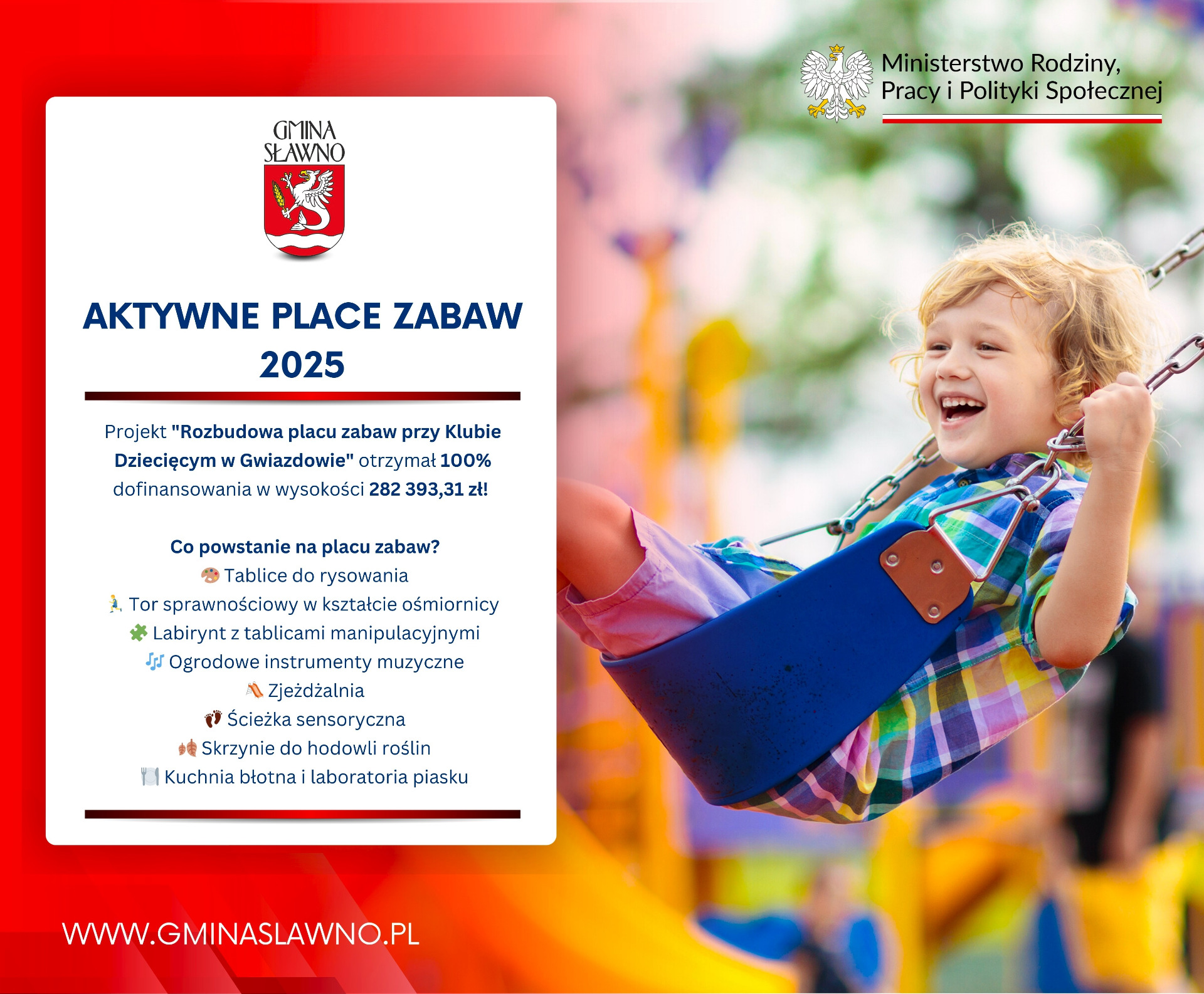 Rozbudowa placu zabaw przy Klubie Dziecięcym w Gwiazdowie