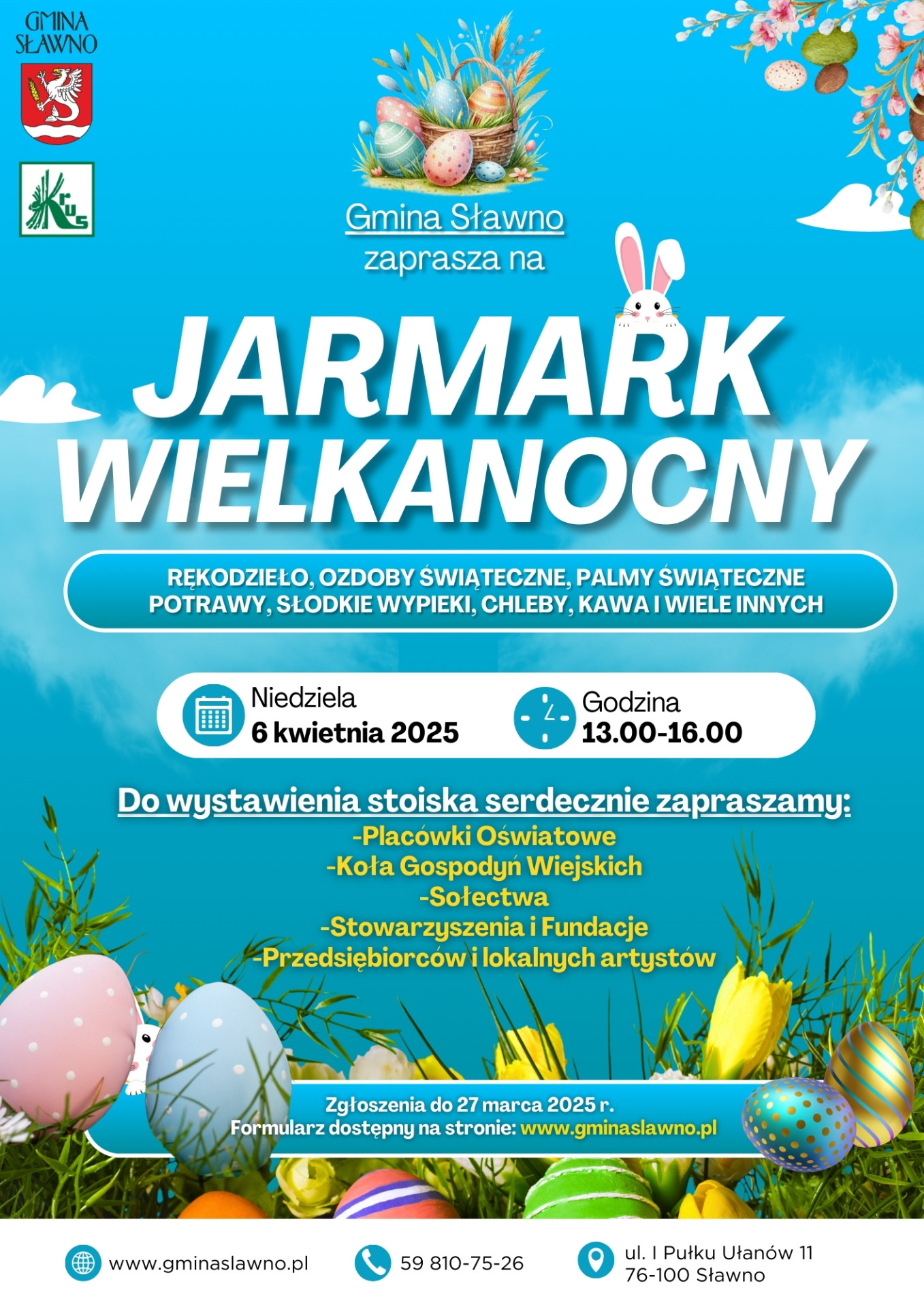 JARMARK WIELKANOCNY W GMINIE SŁAWNO!