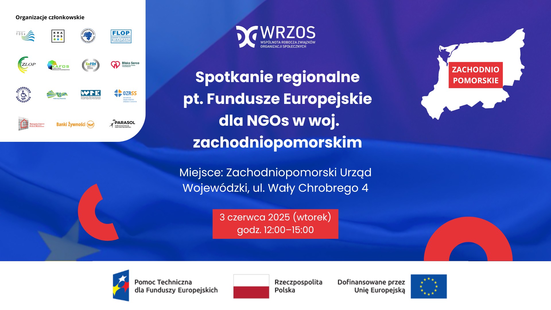 Fundusze Europejskie - korzyści i możliwości dla organizacji pozarządowych w woj. ZACHODNIOPOMORSKIM