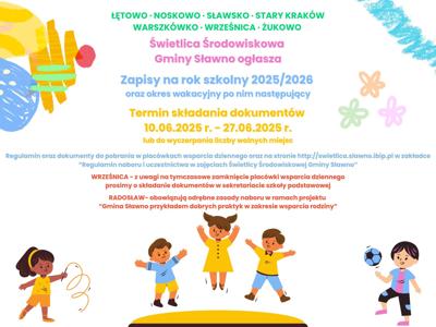 Ruszają zapisy do Świetlicy Środowiskowej Gminy Sławno na rok szkolny 2025/2026