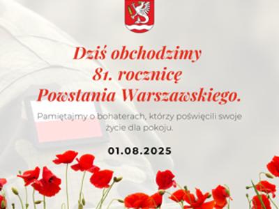 81. rocznica wybuchu Powstania Warszawskiego