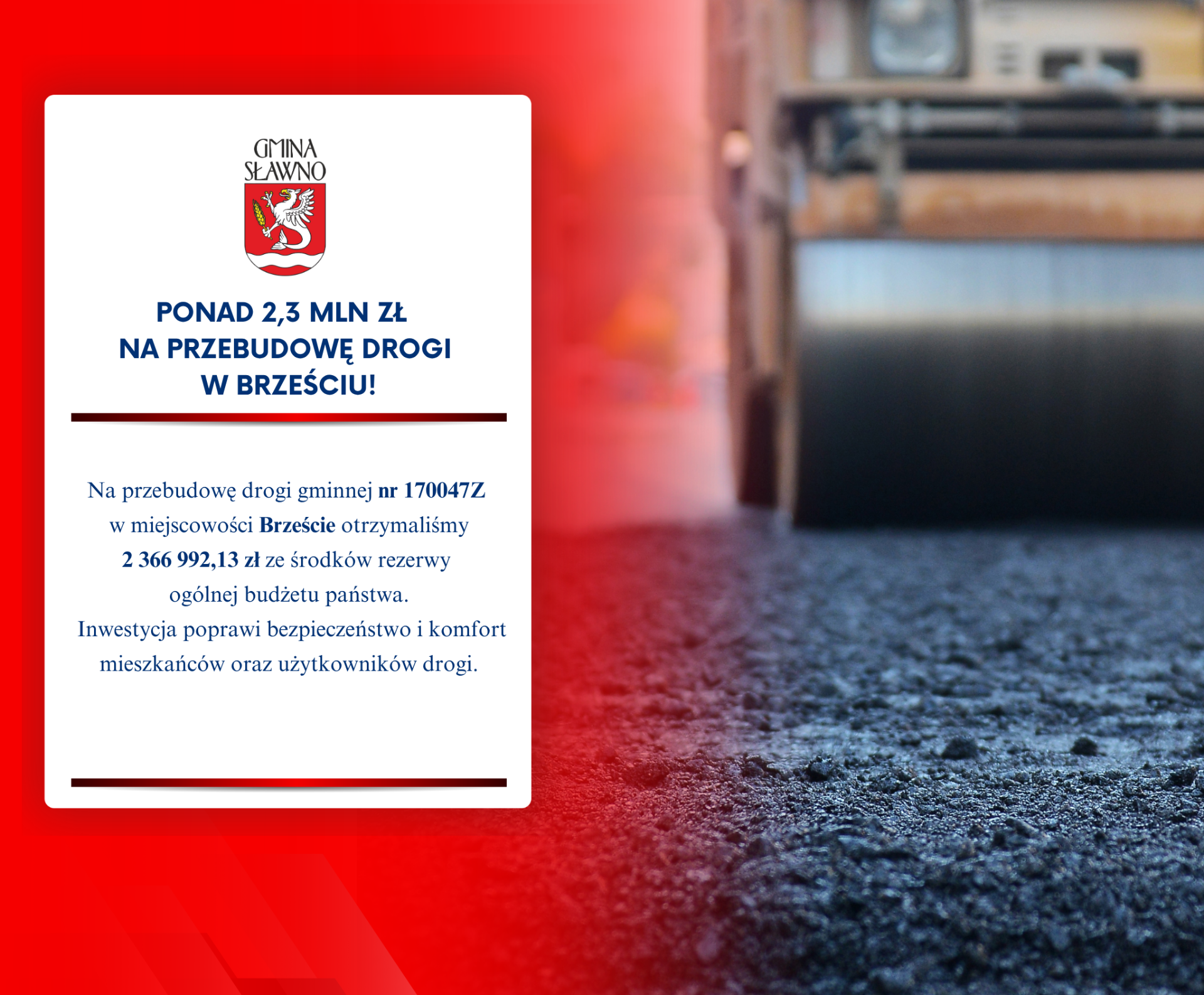 Droga w Brześciu jednak otrzyma dofinansowanie!