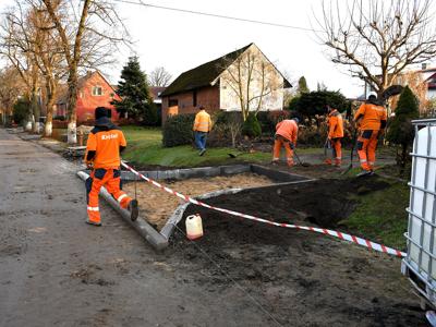 Postępy prac drogowych we Wrześnicy