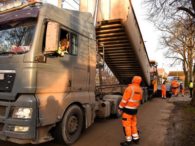 Postępy prac drogowych we Wrześnicy
