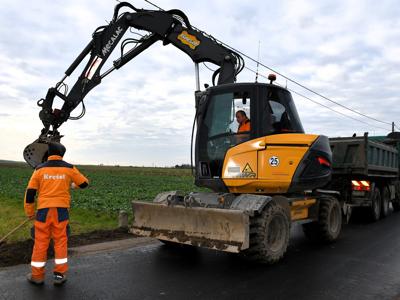Postępy prac drogowych we Wrześnicy