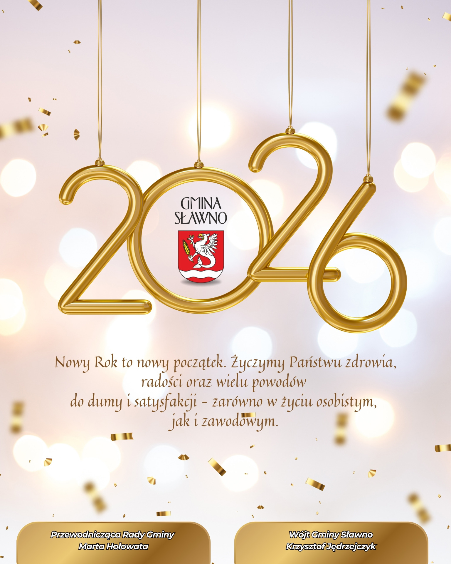 Nowy Rok 2026 – życzenia dla Mieszkańców Gminy Sławno