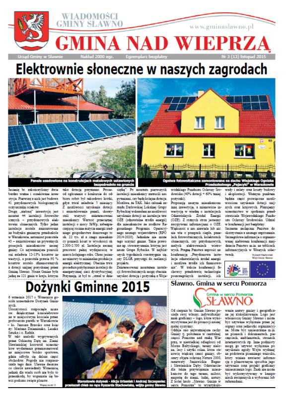 Gmina Nad Wieprzą. Wiadomości Gminy Sławno. Nr 13 - listopad 2015