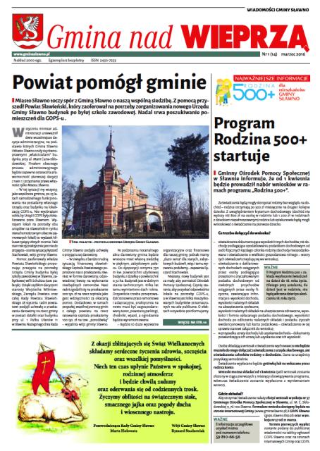 Gmina nad Wieprzą. Wiadomości Gminy Sławno. Nr 14 - marzec 2016