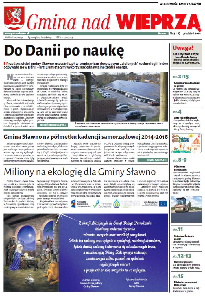 Gmina nad Wieprzą. Wiadomości Gminy Sławno, Nr 16 - grudzień 2016