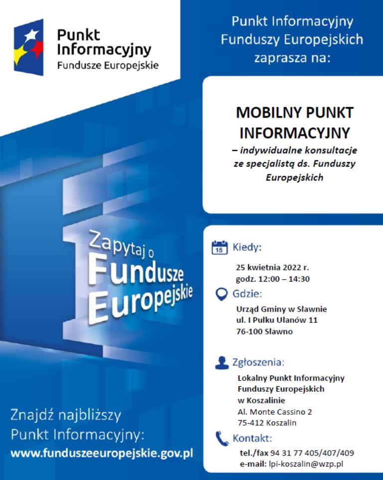 Mobilny Punkt Informacyjny w Sławnie - plakat