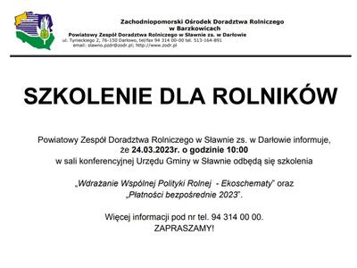 Plakat - szkolenia dla rolników