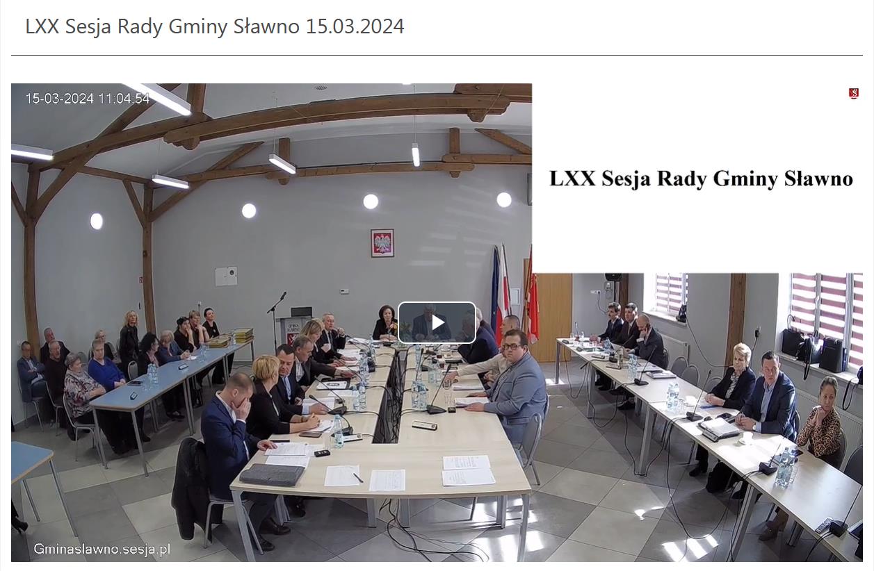 LXX Sesja Rady Gminy Sławno