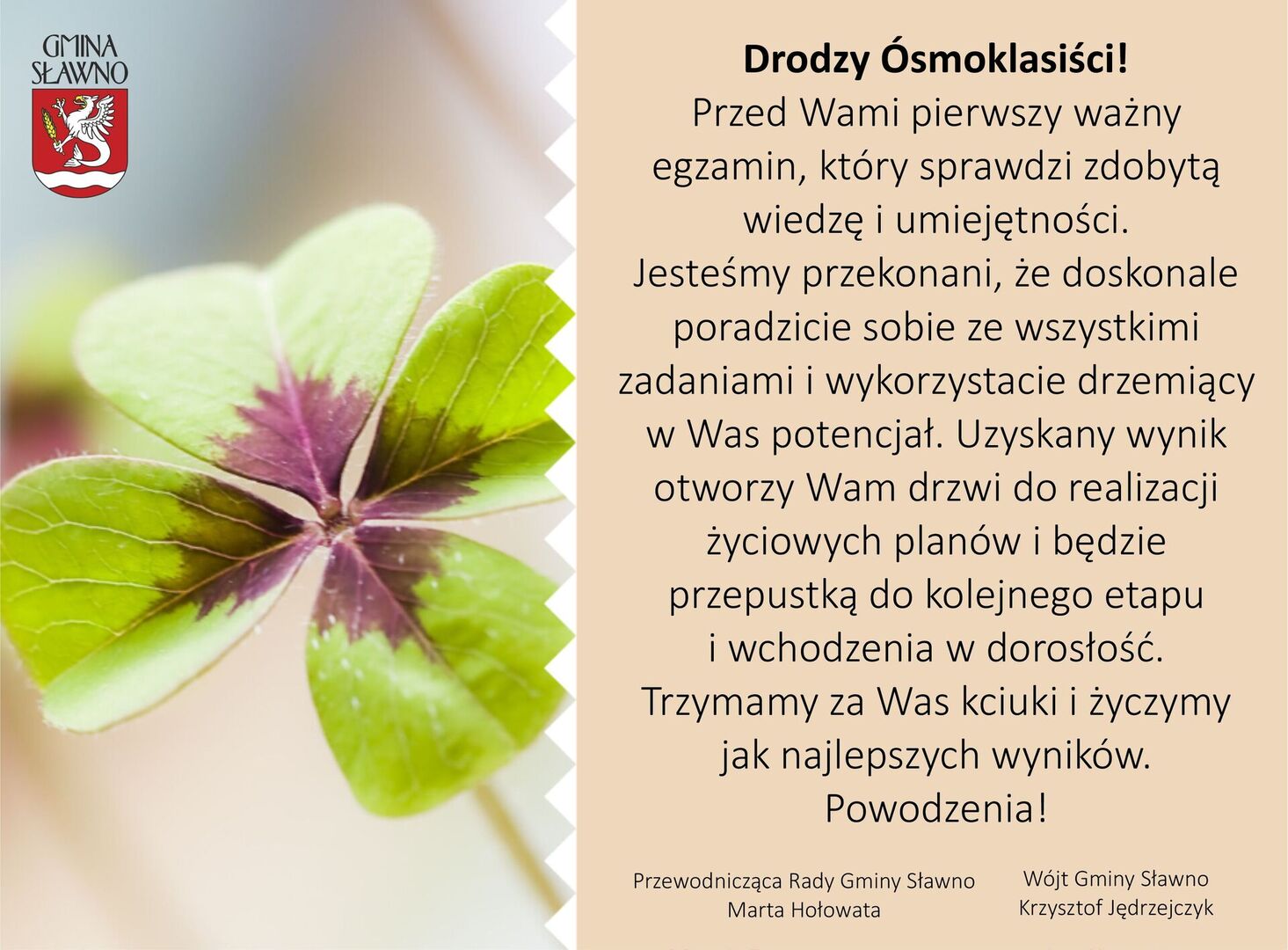 Życzenia dla 8-klasistów