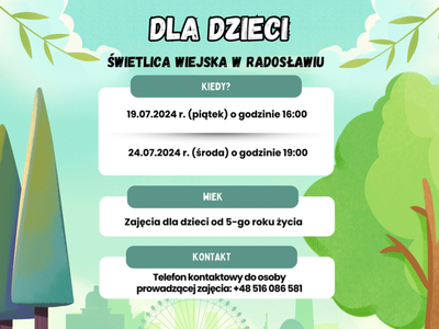 Gmina Sławno zaprasza na cykl zajęć opiekuńczo-wychowawczych!