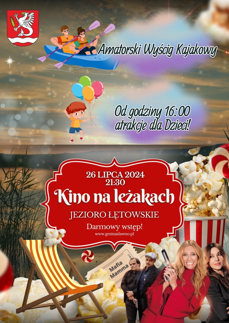 Kino na Leżakach przy jeziorze Łętowskim! 