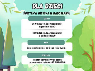 Gmina Sławno zaprasza na cykl zajęć opiekuńczo-wychowawczych!