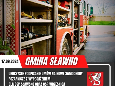 Uroczyste podpisanie umów na nowe samochody pożarnicze z wyposażeniem
