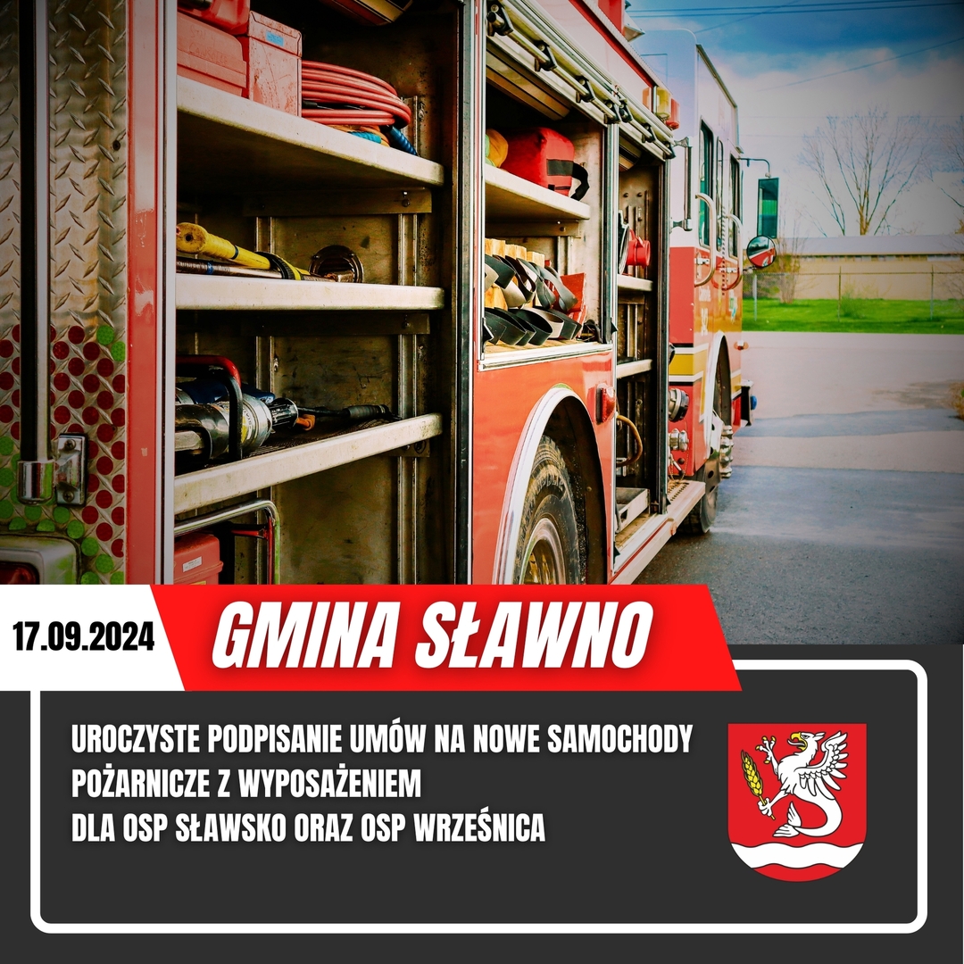 
Uroczyste podpisanie umów na nowe samochody pożarnicze z wyposażeniem
