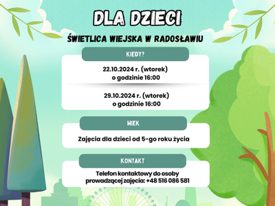 Świetlica Wiejska w Radosławiu zaprasza dzieci!