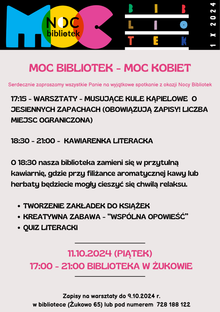 plakat o nocy bibliotek