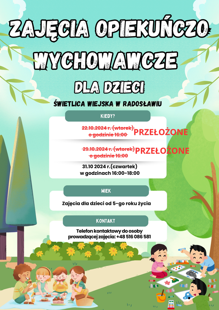 
Zajęcia opiekuńczo-wychowawcze dla dzieci
