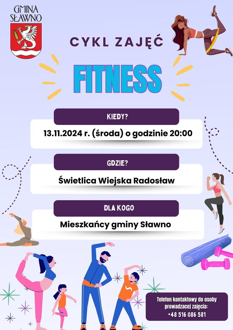 Cykl zajęć fitness w Świetlicy Wiejskiej w Radosławiu!
