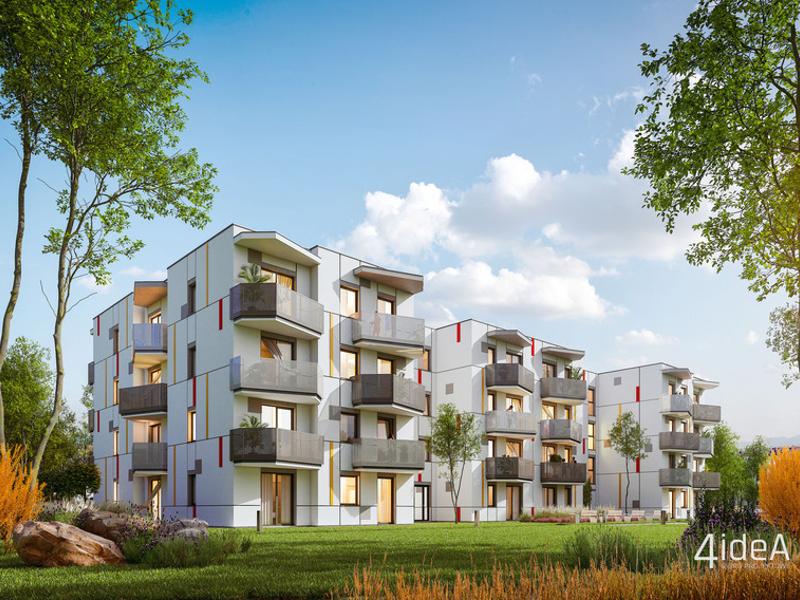 widok bloku mieszkalnego