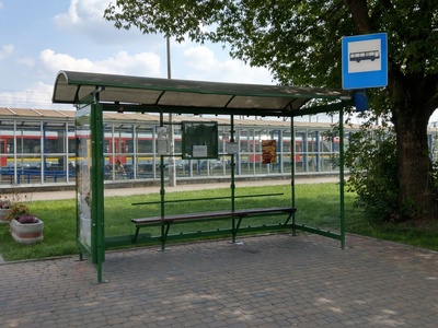Widok Przystanku autobusowego w Koluszkach