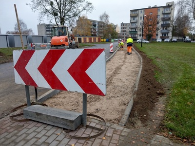 widok chodnika w trakcie remontu