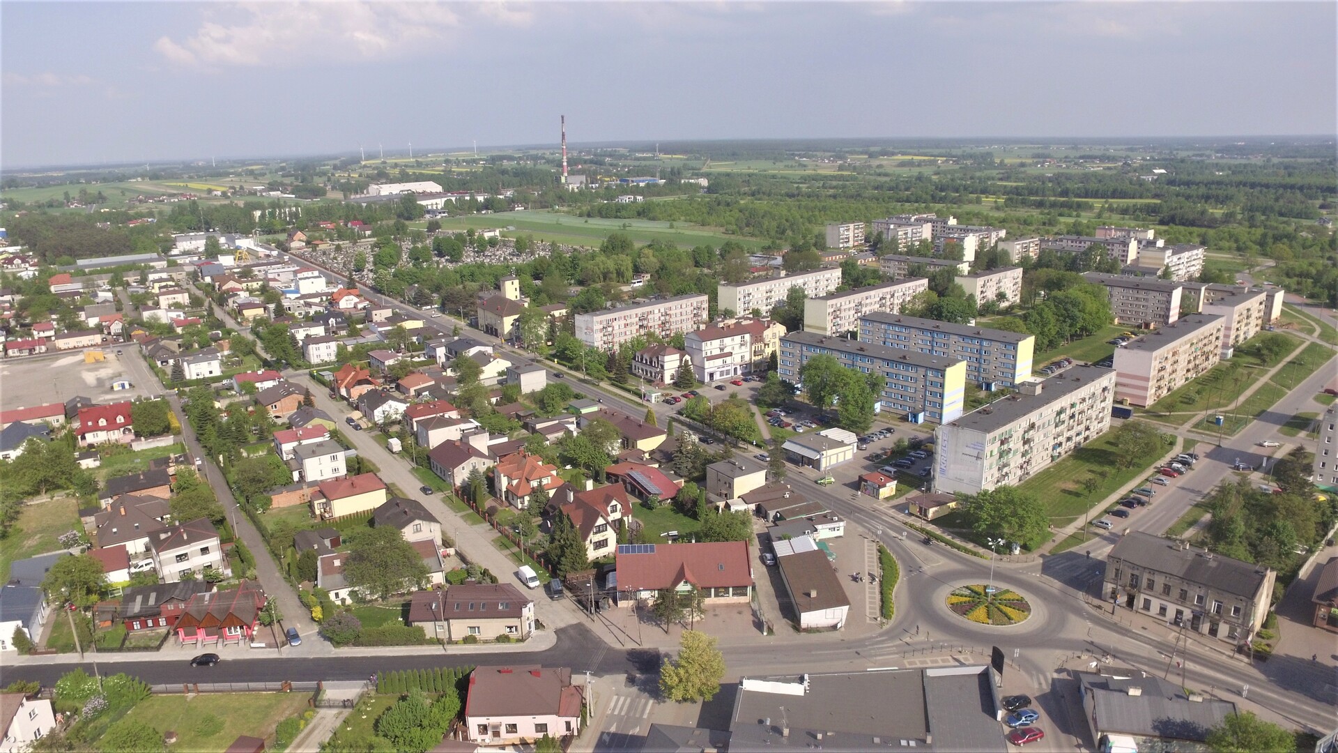 Koluszki z lotu ptaka