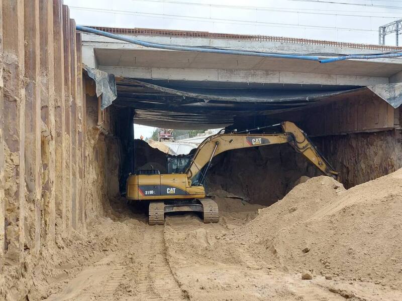 widok z placu budowy tunelu