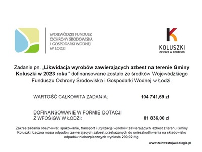 Azbest informacja 2023