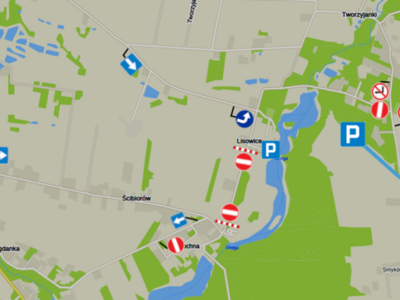 mapa objazdów