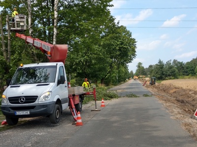 widok przebudowy drogi