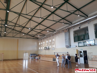 Remont instalacji oświetleniowej w hali sportowej w Bielsku