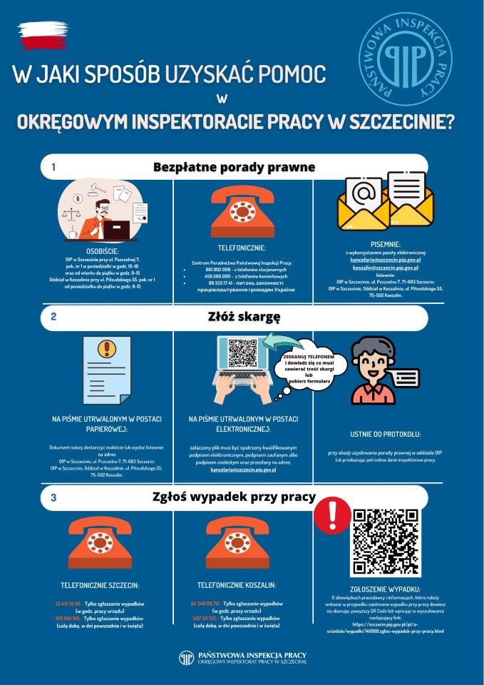 Plakat Okręgowego Inspektratu Pracy w Szczecinie