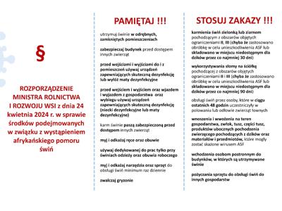 Afrykański Pomór Świń - ulotka