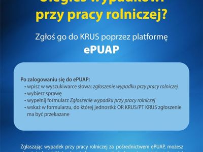 Plakat zgłoszenie szkody przy pracy