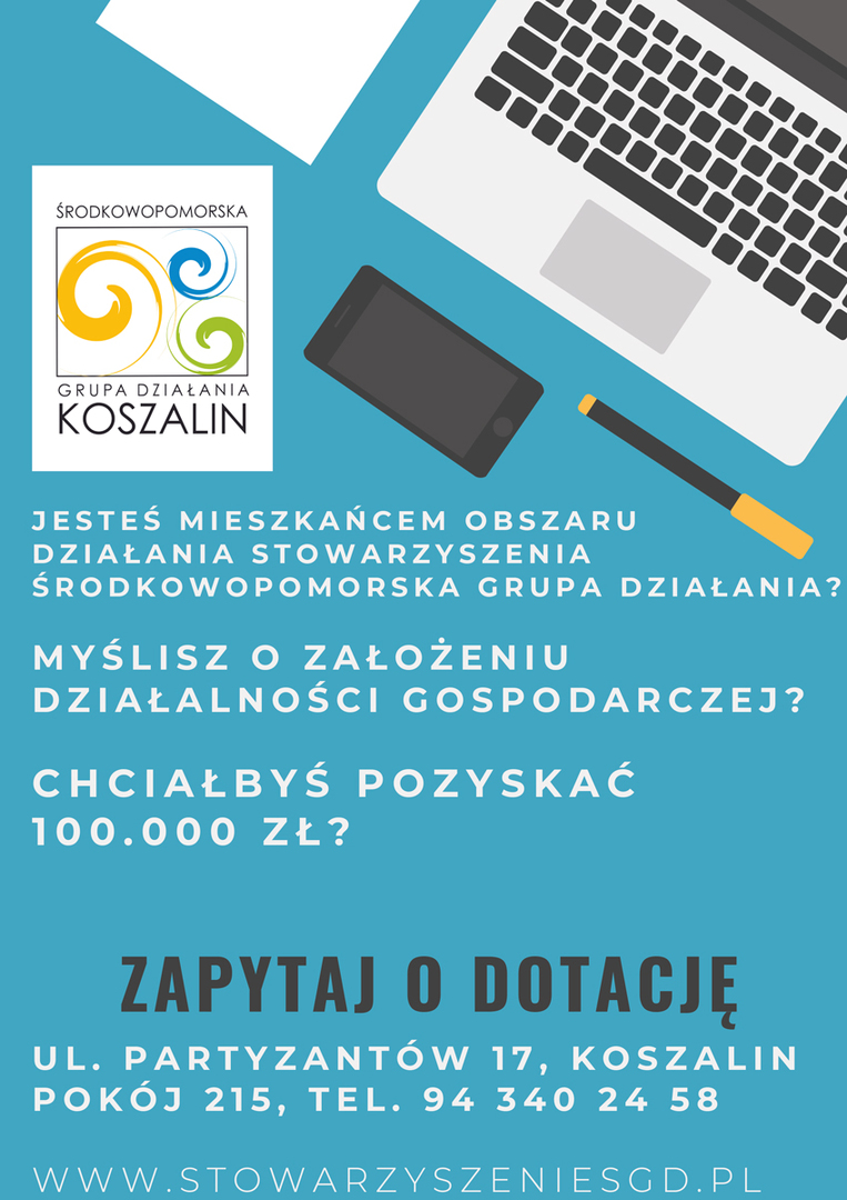 Plakat - dotacje na rozpoczęcie działalności gospodarczej