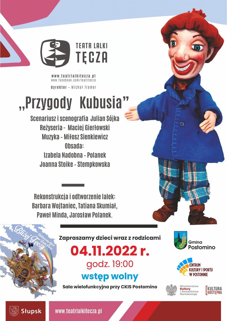 Plakat na spektakl "przygody Kubusia"