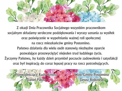 życzenia z okazji Dnia Pracownika Socjalnego