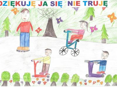 Praca zgłoszona w konkursie plastycznym pt. „DZIĘKUJĘ JA SIĘ NIE TRUJĘ”