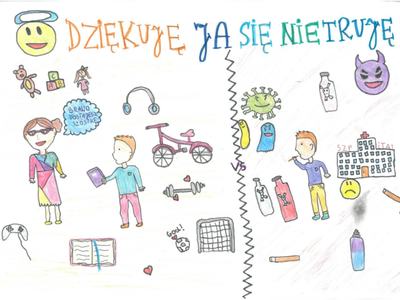 Praca zgłoszona w konkursie plastycznym pt. „DZIĘKUJĘ JA SIĘ NIE TRUJĘ”