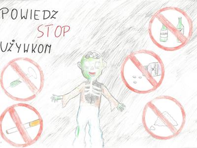 Praca zgłoszona w konkursie plastycznym pt. „DZIĘKUJĘ JA SIĘ NIE TRUJĘ”